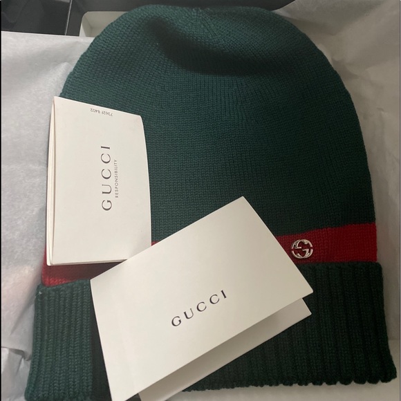 {Gucci} Beanie 494598 web GG interlocking Logo NEW - Picture 5 of 7